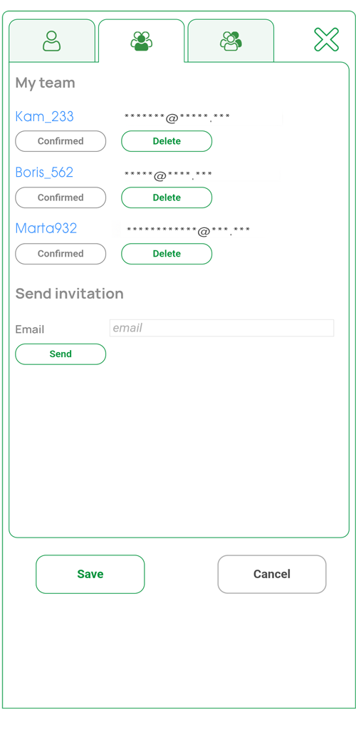 MyVHR team invitations
